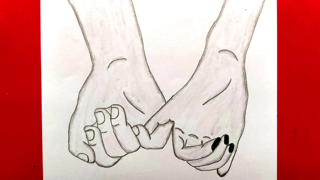 How To Draw Holding Hands Boy Girl Hands Drawing Pencil Sketch Youtube
