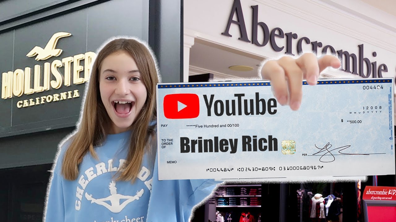 Brinley SPENDS her FIRST PAYCHECK! - YouTube