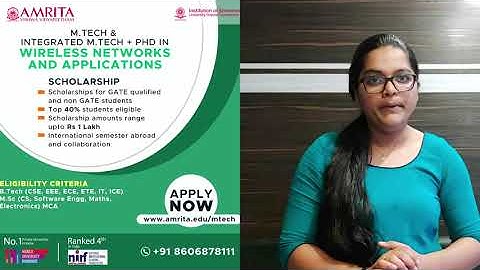 MTech Admissions at Amrita Vishwa Vidyapeetham with scholarships