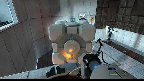 Portal Test Chamber 13 Least Portals Gold Run (4 Portals) | Walkthrough