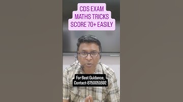 SCORE 70+ in CDS Maths #cds2026