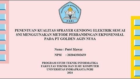 Demo Program Aplikasi Skripsi UNINDRA | Putri Mawar - 202043502659