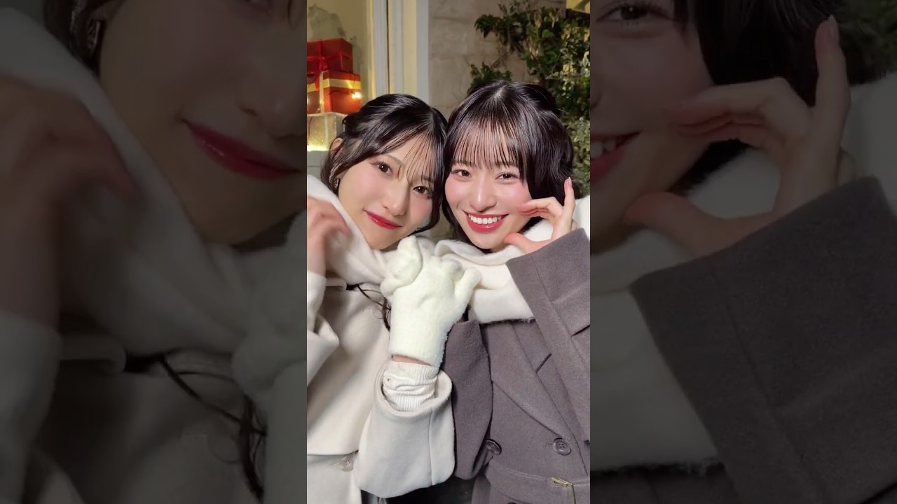 ちょこもなかではんぶんこ🎁🧣 #はんぶんこクリスマス #冨田菜々風