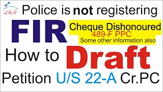 Famous How to Draft Petition under Section 22-A Cr.PC for registration of FIR (489-F PPC) Pakista Urdu 2019 Profile