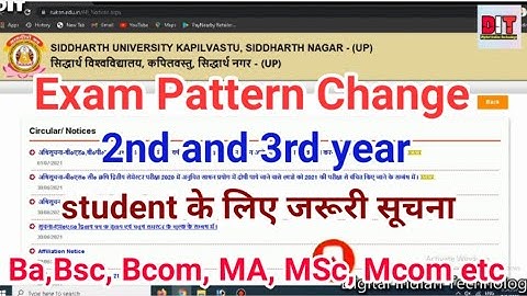 Changed Exam Pattern Siddharth University/New Exam Pattern 2021 Siddharth University Important
