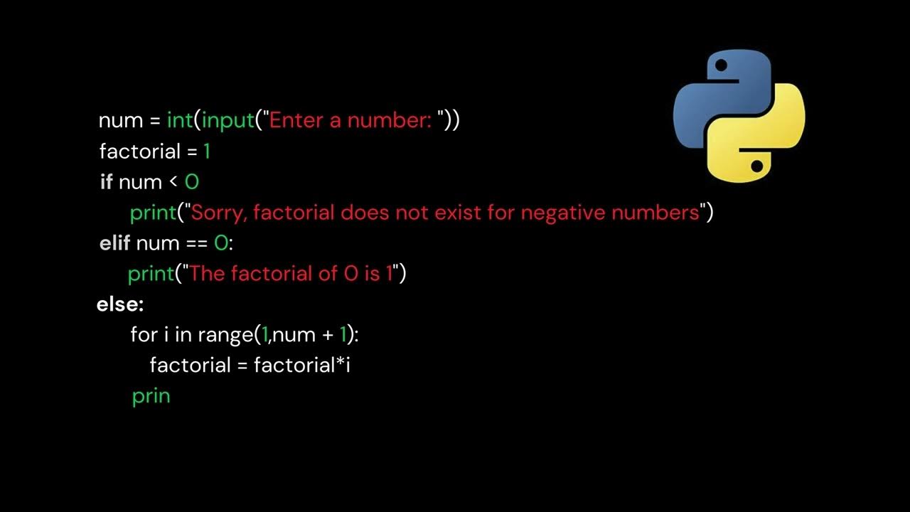 Program to find a factorial of a number #pythonprogramming #education # ...