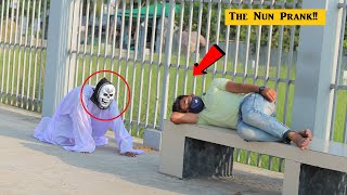 Best Scary Nun Prank ☠️☠️ She Has No Idea What's Behind Her. The Nun Prank!!