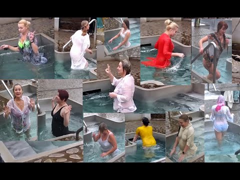 GIRLS IN CLOTHES BATH IN ICY WATER 2024 #1 🔥/ EPIPHANY BATHING /  WINTER  SWIM / КРЕЩЕНСКИЕ КУПАНИЯ
