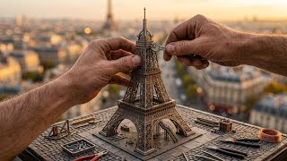 Building the Eiffel Tower in Miniature!🇫🇷 #diy #meniature #short #paris #construction  #unitedstates