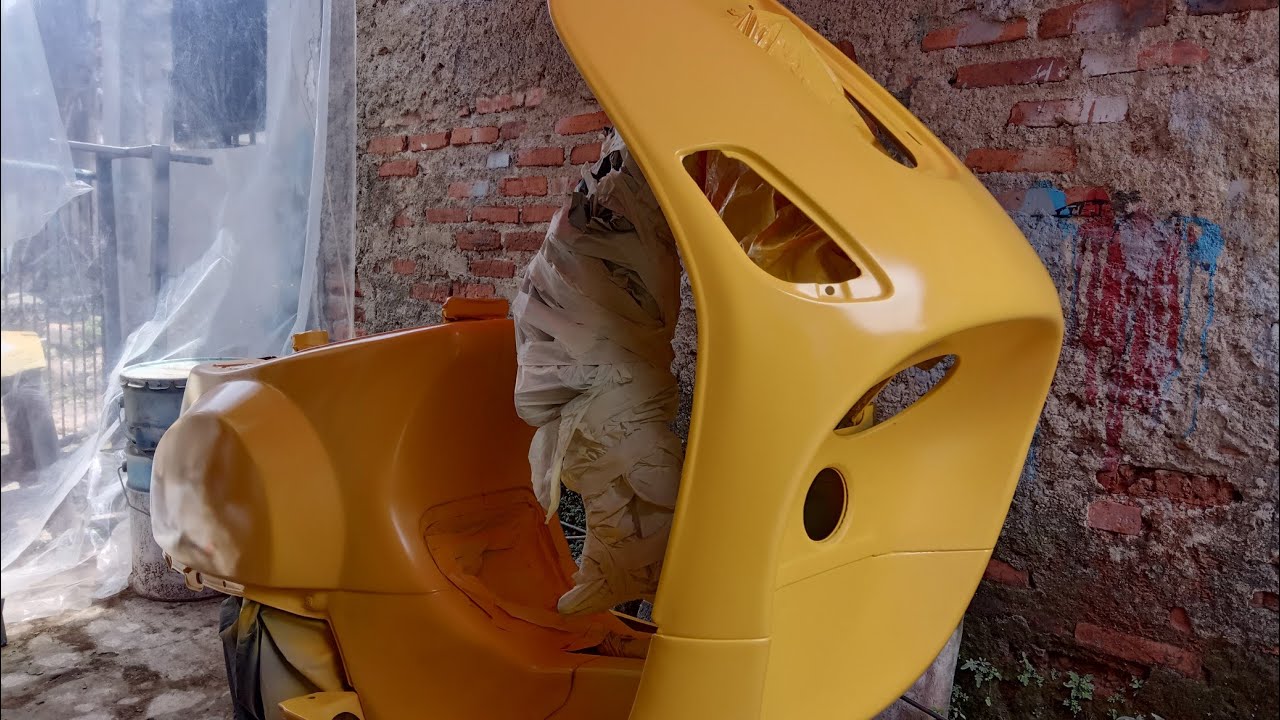 tutorial full repaint vespa Lx150 | cat Vespa matic Lx150 clearcoat