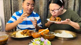 Pork khutti को अचार with gravy, Ginsruk ko jhol संग काइला काइली #mukbang @Soniya_foodielife