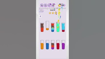 Addictive Water sort puzzle game level 21..Satisfying and relaxing video..#watersortpuzzle
