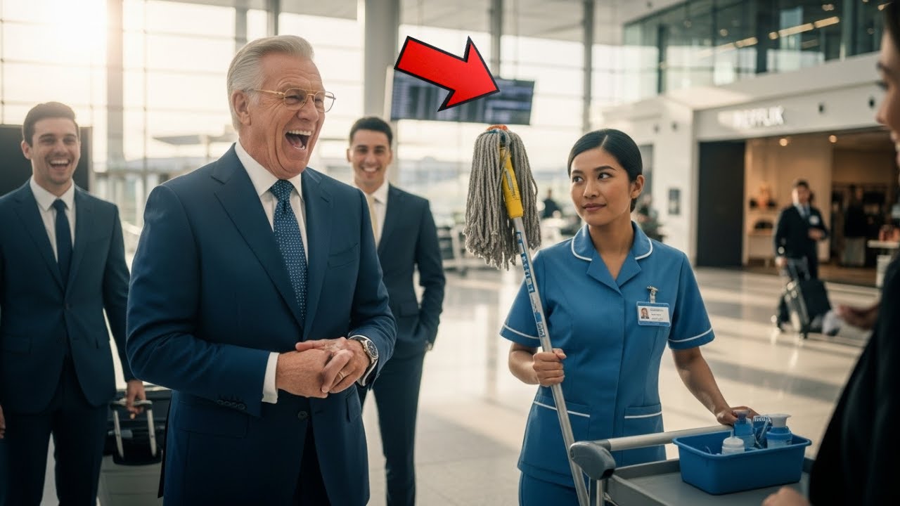 Bilionário Arrogante Humilhou Faxineira do Aeroporto em Outro Idioma… Sem Imaginar Quem Ela Realmen