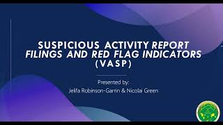 Suspicious Activity Report Filings & Red Flag Indicators for VASPs