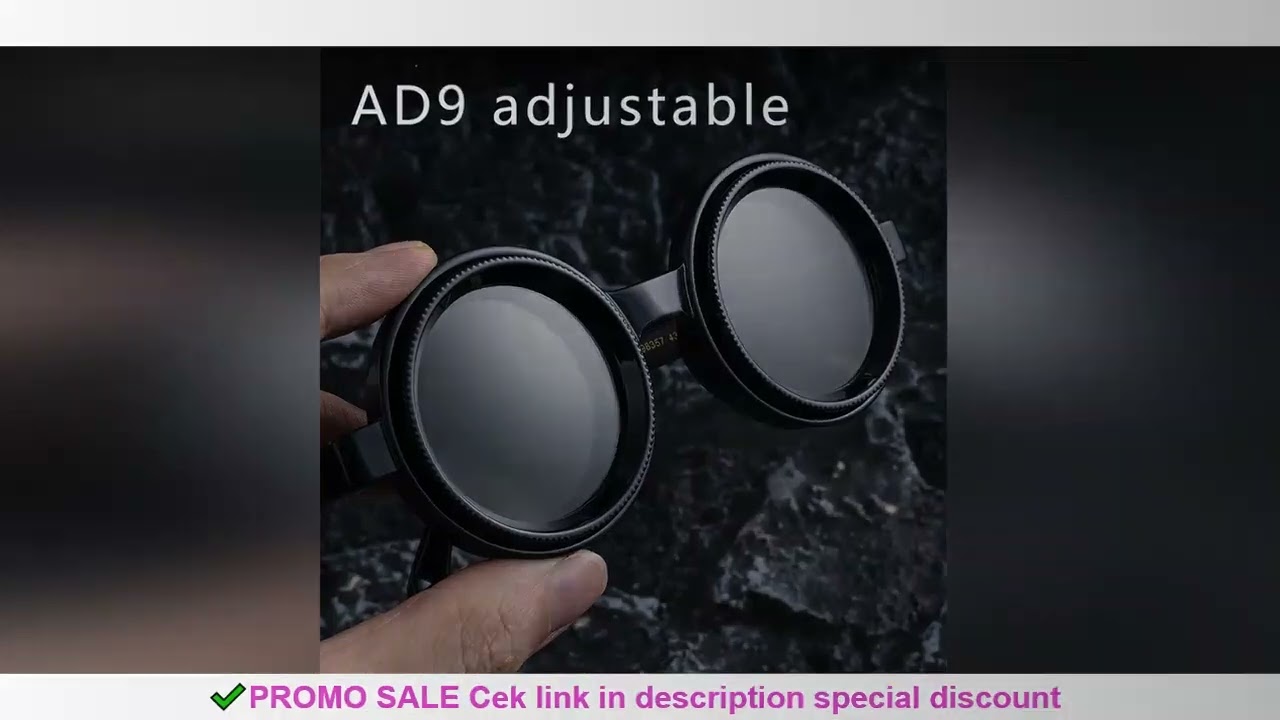 Polarized Small Frame Round Steampunk ND9 Adjustable Dimming Sunglasses Men Light-Reducing Sun Glass