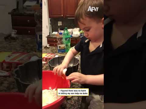 I figured there was no harm in letting my son help me bake