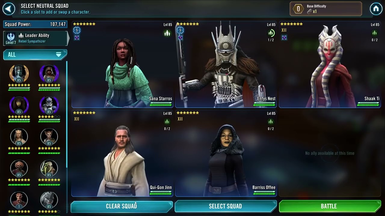 Easy 1,8 million score Order 66 raid with ONLY 5 characters!