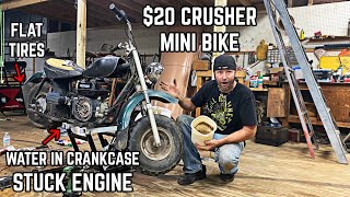 $20 Mini Bike (Saved from the Crusher!), Will it Run + Ride?