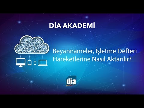Beyannameler, İşletme Defteri Hareketlerine Nasıl Aktarılır? DİA eğitim videosu