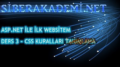 Asp.net ile İlk Web Sitem - Ders 3