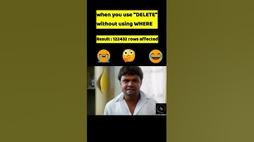 Using delete query without where 😭🤯😅 #ytshorts #shorts #yt #viralshort #codingmemes #funny #trending