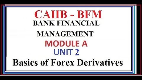 CAIIB BFM BANK FINANCIAL MANAGEMENT MODULE A UNIT 2 BASICS OF FOREX DERIVATIVES