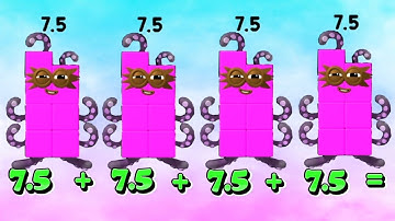 NUMBERBLOCKS FANMADE ADDITION OF FOUR SAME DECIMAL NUMBERS | LEARN TO COUNT | hello george