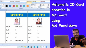 Automatic ID card creation in MS word using ms excel data | print multiple Card on A4 page