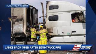 Traffic slows on Florida’s Turnpike after semi-truck fire and crash