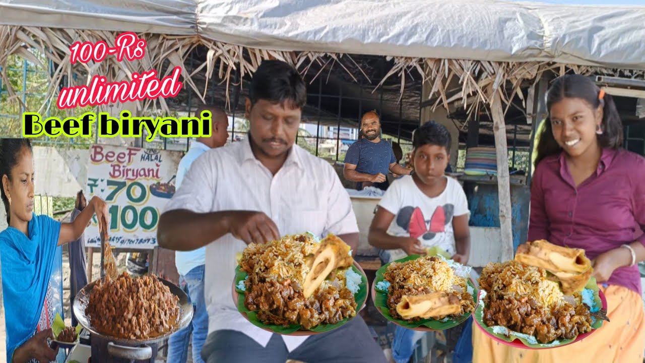 சென்னையை கலக்கும் அளவில்லா 100₹ ரூபாய் பிரியாணி | Unlimited Beef Biryani 100/-rs in Chennai