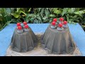 Cement craft ideas for gardening at home || Beautiful flower plants pot making from towel and cloth