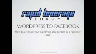How To Syndicate Wordpress Blog To Facebook Page
