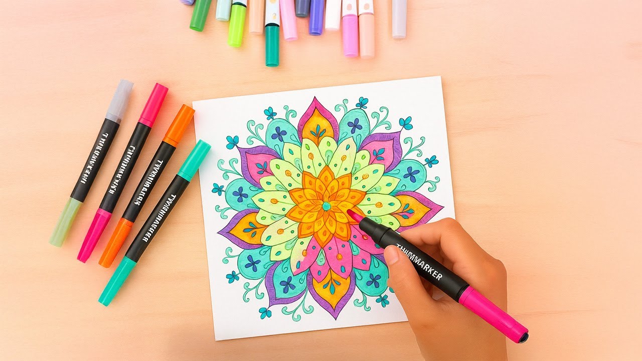 Comment colorier un mandala avec des Twinmarkers | Astuces + pause détente zen