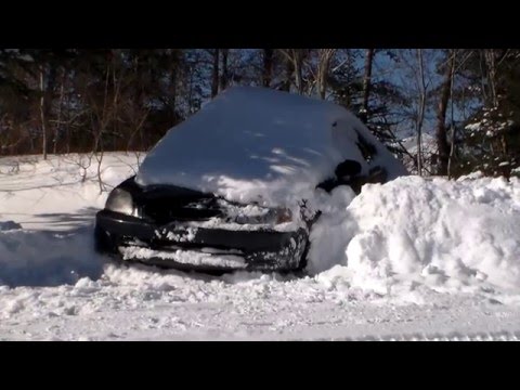 1998 honda civic 1 6 y7 cold start , deep snow drives out youtube