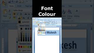 कम्प्यूटर बेसिक | Font Colour Setting | Microsoft word Computer #shorts screenshot 3