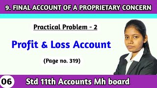 Book keeping and accountancy class 11 chapter 9 practical problem 2 | profit and loss account
