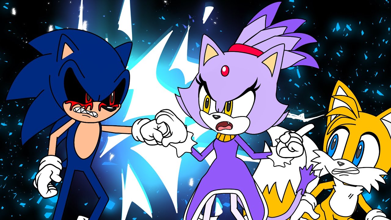 Sonic.Exe Fights Tails & Blaze The Cat #sonictheheadgehog #tailsthefox