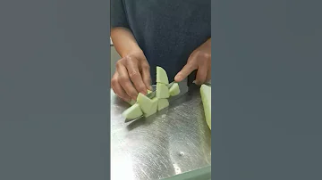 Slicing Baby Bottle Gourd Upo 