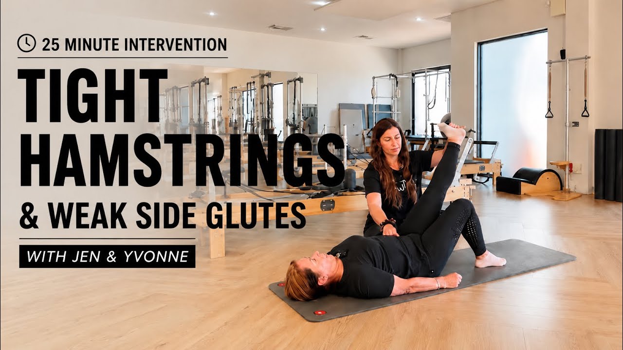 25 Minute Intervention for Tight Hamstrings & Weak Glutes | Pilates ...