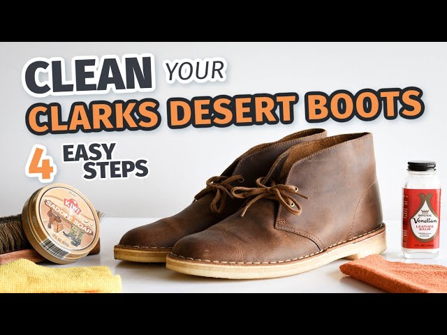 Splendor strøm hente How to Clean CLARKS DESERT BOOTS in 4 Simple Steps | Beeswax and Suede -  YouTube