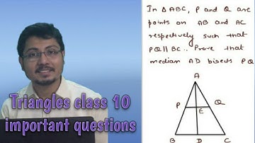 In triangle ABC, P and Q are points on AB and AC such that PQ//BC. Prove that median AD bisects PQ.