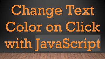 Change Text Color on Click with JavaScript