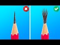 GIGA PENCIL VS. BASIC PENCIL | Simple Drawing Hacks, Wonderful Art Techniques And School Tricks