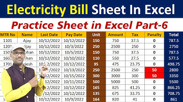 How to Create Electricity Bill Calculator Sheet in Excel | Excel me Electricity Calculator Sheet