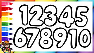 Drawing And Coloring Numbers From 1-10 🌈1️-🔟🌈 Drawings For Kids Resimi