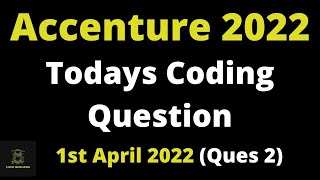 Famous ( Ques 2 ) 1st April 2022 - Accenture Coding Questions | Coding Questions asked in Accenture Hiring Wealth