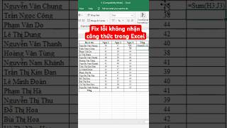 #shorts Lỗi Excel nhập công thức không ra kết quả? Sửa trong 5 giây!
