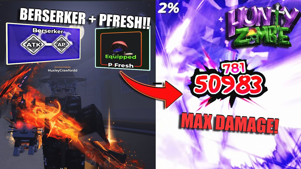 COMBO WEAPON & PASSIVE OVERPOWER! - HUNTY ZOMBIE