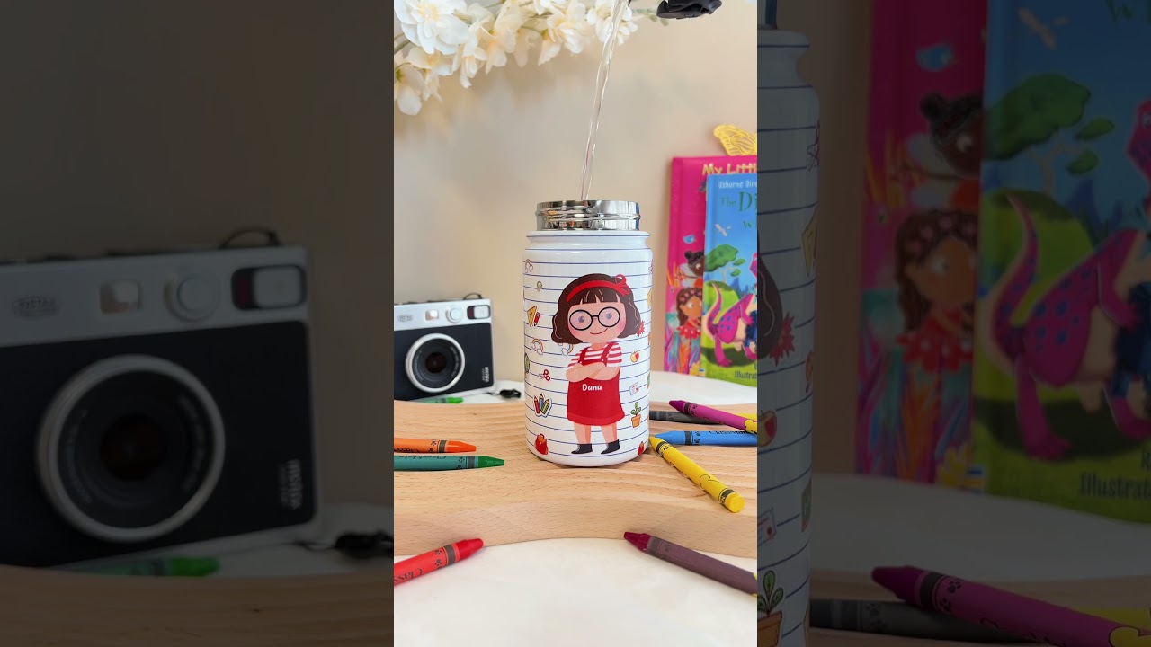 Smart Loved Brave Confident | Personalized Kids Water Bottle With Straw Lid