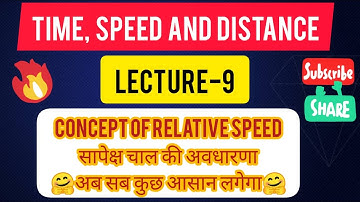Time , speed and distance , Lecture-9 ( Complete Concept of  Relative speed-सापेक्ष चाल की अवधारणा )